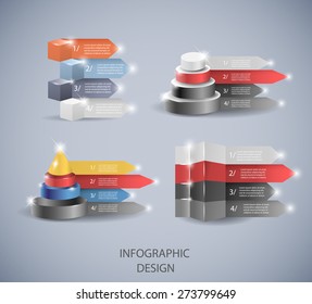 Set of vector design elements for infographic or presentation
