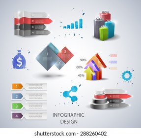 Set of vector design elements for infographic or presentation
