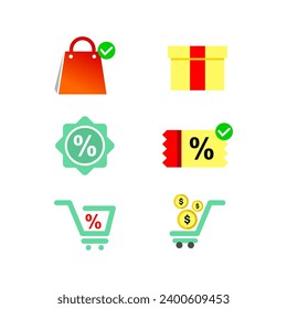 set of vector design elements of sales business. set of icons for promotion of buying and selling economic business. designs for marketing designs, businesses, offices, companies, promotions, discount