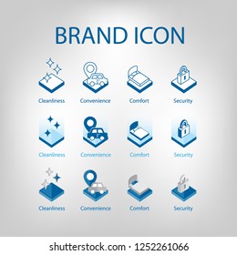 Set of Vector design icons for Business, Corporate Brand idea.