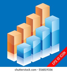 Set of vector design infographics statistics graphs -blue and orange version