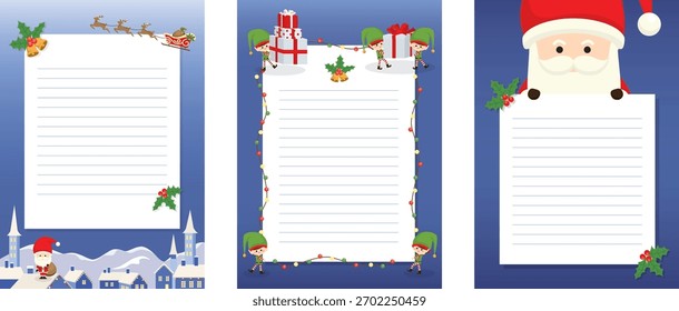 Conjunto de diseño de Vector para cartas a Santa