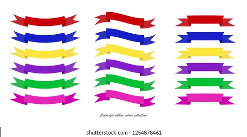 set of vector design ribbon colours banner collection