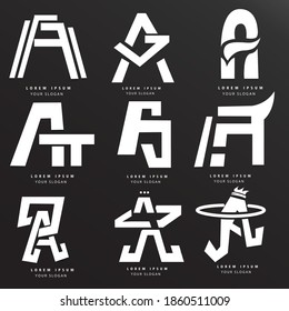 Set of vector design simple logo letter a