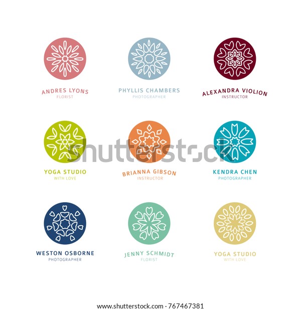 Set Vector Design Template Round Logo Stock Vector (Royalty Free) 767467381