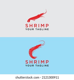 Set Vector Design Template, shrimp logo vector design, seafood restaurant, shrimp.