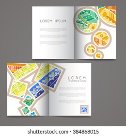 Set of vector design templates. Brochures in random colorful style. Frames and backgrounds. Zentangle designs.