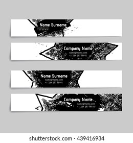 Set of vector design templates. Brochures in random colorful style. Vintage frames and backgrounds. Business card with star element. Hipster style.