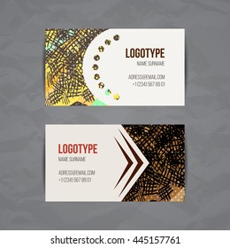 Set of vector design templates. Brochures in random colorful style. Vintage frames and backgrounds. Business card with star element. Hipster style.