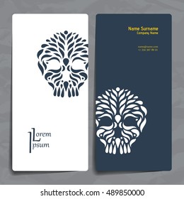 Set of vector design templates. Brochures in random colorful style. Vintage frames and backgrounds. Business card with circle ornament.