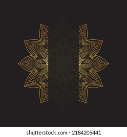 set of vector design templates. Business card with floral circle ornament.mandala style.luxury gold.