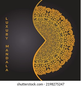 set of vector design templates. Business card with floral circle ornament.mandala style.luxury gold.