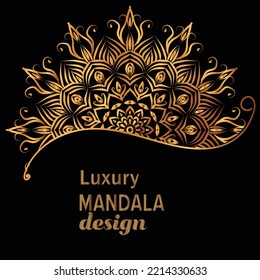 set of vector design templates. Business card with floral circle ornament.mandala style.luxury gold.
