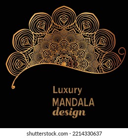 set of vector design templates. Business card with floral circle ornament.mandala style.luxury gold.