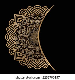 set of vector design templates. Business card with floral circle ornament .mandala style .luxury gold.