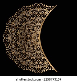 conjunto de plantillas de diseño vectorial. Tarjeta de visita con círculo floral ornamental estilo .mandala de lujo dorado.