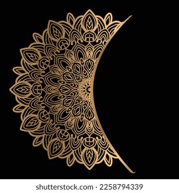 set of vector design templates. Business card with floral circle ornament .mandala style .luxury gold.