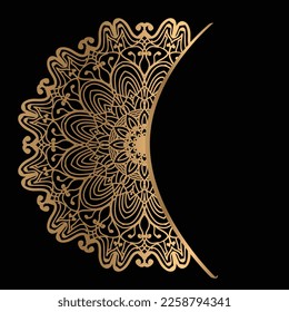 conjunto de plantillas de diseño vectorial. Tarjeta de visita con círculo floral ornamental estilo .mandala de lujo dorado.