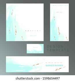 Set of vector design templates for cover, card, invitation, banner. Modern hand drawn abstract design for corporate identity. 