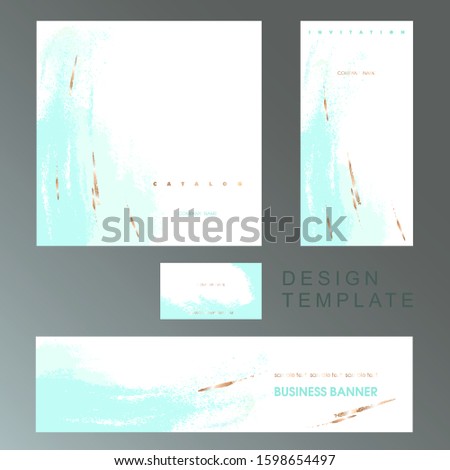 Set of vector design templates for cover, card, invitation, banner. Modern hand drawn abstract design for corporate identity. 
