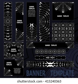 Set of vector design templates. Vintage frames and backgrounds. Oriental design Layout. 