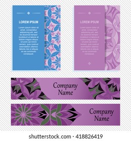 Set of vector design templates. Vintage frames and backgrounds. Floral mandala pattern and ornaments. Oriental design Layout. Asian, Arabic, Indian, ottoman motifs. Banner set. 
