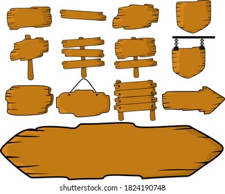 Set of Vector Design of a Wood Brown with a Nature Theme