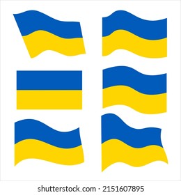 Set of vector designs of the national flag of Ukraine