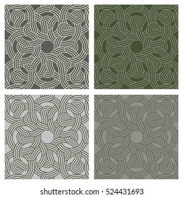 Set vector designs of seamless patterns with ornament