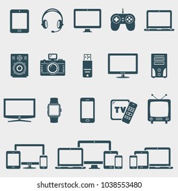 Set of vector devices icons