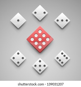 A set of vector dice.