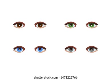 set vector different color eyes