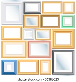 set of vector different frames, background is in separate layer and you can easy to remove them and put your own images