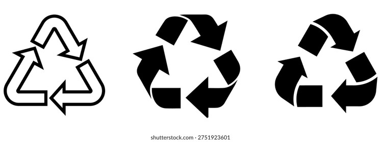 set vector different recycling icon. ecology symbol designs illustation
