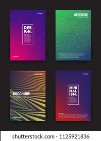 Set of Vector Different Style Brochure Cover Flyer Book Booklet Banner Broadsheet Magazine Poster Placard Presentation Design Templates Mockup. Collection of Geometrical Abstract Tech Backgrounds
