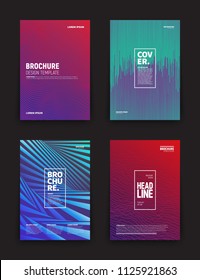 Set of Vector Different Style Brochure Flyer Book Booklet Banner Broadsheet Magazine Poster Placard Presentation Design Templates Mockup. Collection of Geometrical Abstract Technology Backgrounds