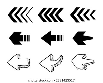 set of vector direction icons for racing design. movement. and design elements