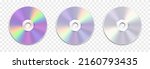 Set of vector disks on an isolated transparent background. Realistic disc png. Modern disk. CDs png.