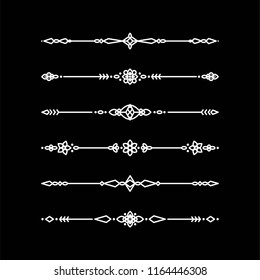 Set of the vector dividers. Outline style.