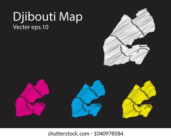 Set of vector djibouti maps Multicolored contry map in geometric style for your design infographic vector illustration eps.10