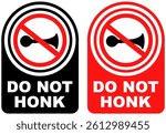 Set vector do not honk sign symbol labels sticker design illustration