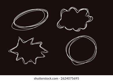 Set vector of doddle bubble text