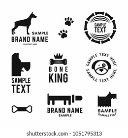 Set of vector dog logo and icons for dog club or shop