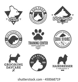 Set of vector dog logo and icons