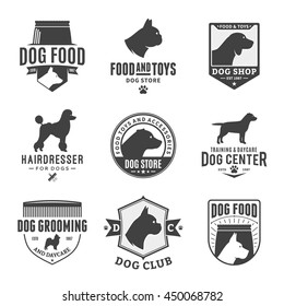 Set of vector dog logo and icons