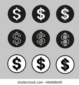 Set of vector dollar signs