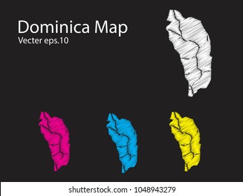 Set of vector dominica maps Multicolored contry map in geometric style for your design infographic vector illustration eps.10