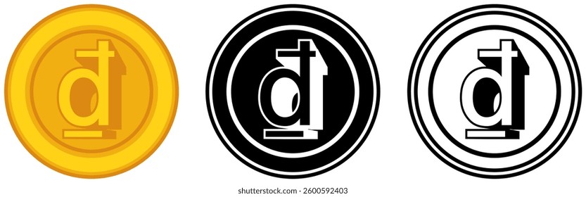 Set vector Dong coins icon. vietnam currency symbol template design illustration