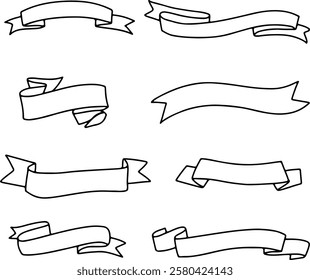 A set of vector doodle icons banners