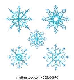 Set of vector doodle snowflakes for your creativity